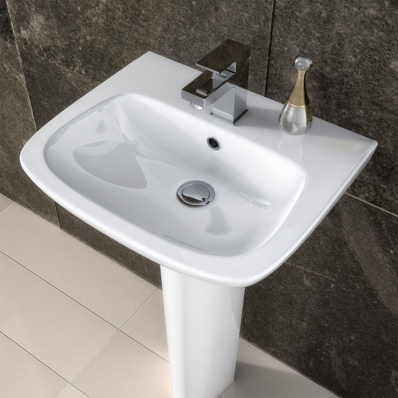 Ambrose 450mm(w) x 795mm(h) Basin & Pedestal (1 Tap Hole) - Insitu