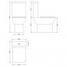Ambrose 380mm(w) x 825mm(h) Compact Toilet & Cistern (Includes Seat) - Technical Drawing