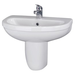 Ivo 550mm(w) x 495mm(h) Basin & Semi Pedestal (1 Tap Hole)