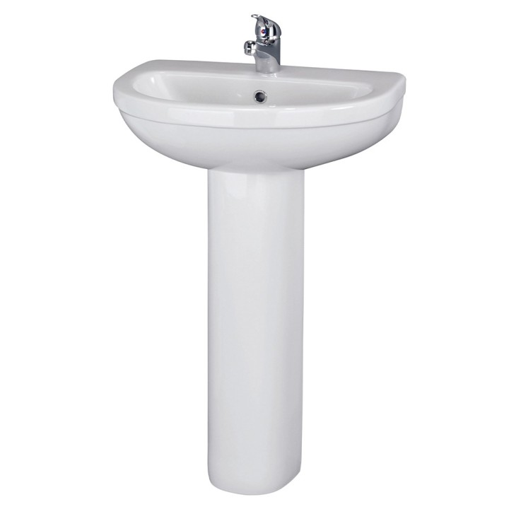 Ivo 550mm(w) x 495mm(h) Basin Pedestal (1 Tap Hole)