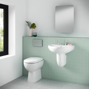 "Ivo" 360mm(w) x 440mm(h) Comfort Height Back to Wall Toilet (Optional Seats)