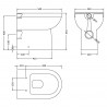 Ivo 360mm(w) x 440mm(h) Comfort Height Back to Wall Toilet (Optional Seats) - Technical Drawing