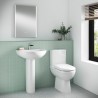 Ivo 350mm(w) x 850mm(h) Comfort Height Close Coupled Toilet & Cistern (Optional Seats) - Insitu