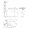 Ivo 350mm(w) x 850mm(h) Comfort Height Close Coupled Toilet & Cistern (Optional Seats) - Technical Drawing