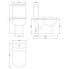 Lawton 395mm(w) x 825mm(h) Close Coupled Toilet & Cistern (Optional Seats) - Technical Drawing