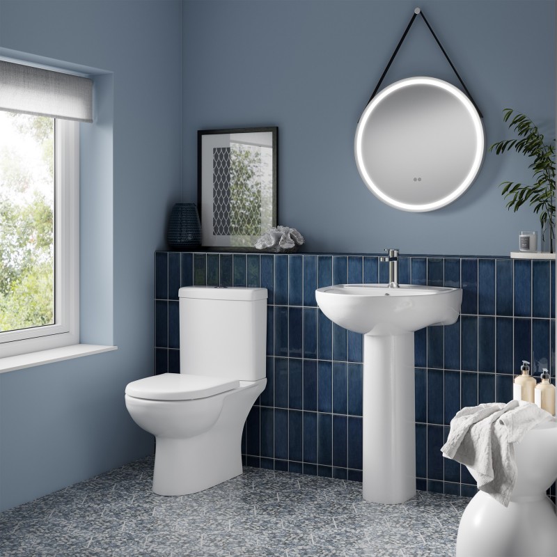 Lawton 360mm(w) x 805mm(h) Close Coupled Compact Toilet & Cistern (Optional Seats) - Insitu