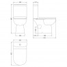 Lawton 360mm(w) x 805mm(h) Close Coupled Compact Toilet & Cistern (Optional Seats) - Technical Drawing