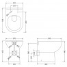 Lawton Comfort Height Back to Wall Toilet Pan - Technical Drawing