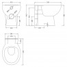 Melbourne 355mm(w) x 410mm(h) Back to Wall Toilet (Optional Seats) - Technical Drawing