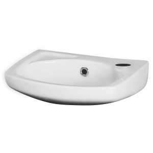 350mm (w) x 140mm (h) x 280mm (d) Wall Hung Basin (1 Right Hand Side Tap Hole)