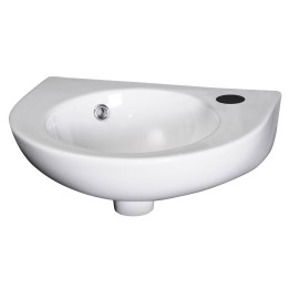 430mm (w) x 165mm (h) x 345mm (d) Wall Hung Basin (1 Right Hand Side Tap Hole)