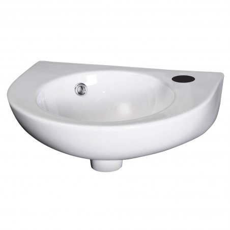 430mm (w) x 165mm (h) x 345mm (d) Wall Hung Basin (1 Right Hand Side Tap Hole)