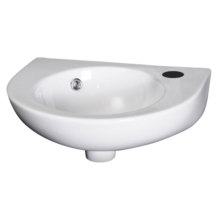 430mm (w) x 165mm (h) x 345mm (d) Wall Hung Basin (1 Right Hand Side Tap Hole)