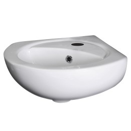 450mm (w) x 150mm (h) x 445mm (d) Corner Wall Hung Basin (1 Tap Hole)