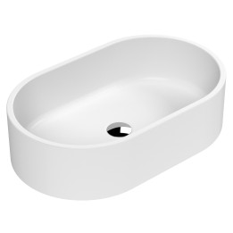 565 x 350mm Oval Ceramic Counter Top Basin - Matt White