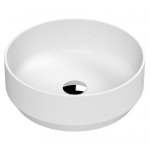 350 x 350mm Round Ceramic Counter Top Basin - Matt White