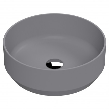 350 x 350mm Round Ceramic Counter Top Basin - Matt Grey