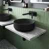 350 x 350mm Round Ceramic Counter Top Basin - Matt Black - Insitu
