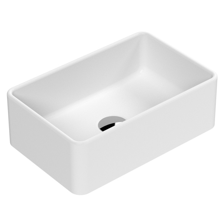 365 x 235mm Rectangle Ceramic Counter Top Basin - Matt White