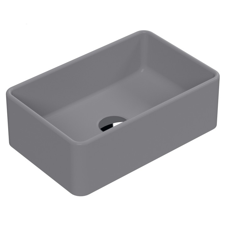 365 x 235mm Rectangle Ceramic Counter Top Basin - Matt Grey