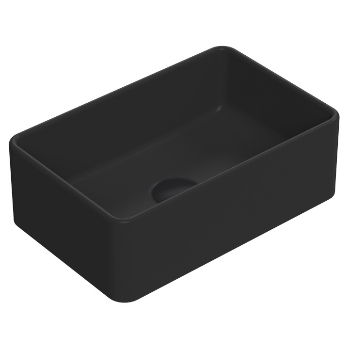 365 x 235mm Rectangle Ceramic Counter Top Basin - Matt Black