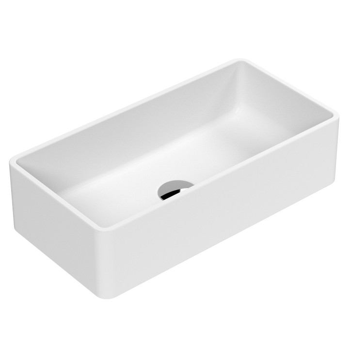 465 x 235mm Rectangle Ceramic Counter Top Basin - Matt White