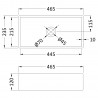 465 x 235mm Rectangle Ceramic Counter Top Basin - Matt Grey - Technical Drawing