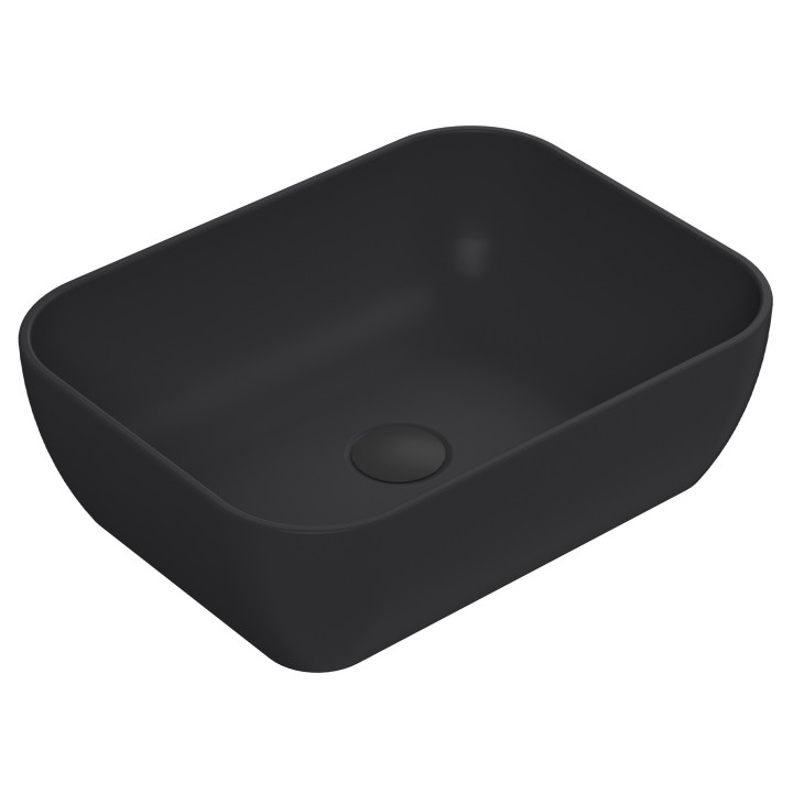 455 x 325mm Square Cermica Counter Top Basin - Matt Black