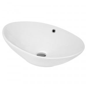 588 x 390mm Oval Ceramic Counter Top Basin - White