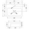 480mm (w) x 155mm (h) x 410mm (d) Rectangular Counter Top Basin (1 Tap Hole) - Technical Drawing