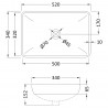 515mm (w) x 155mm (h) x 340mm (d) Counter Top Basin - Technical Drawing