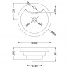 460mm (w) x 200mm (h) x 460mm (d) Round Counter Top Basin With Overflow - Technical Drawing