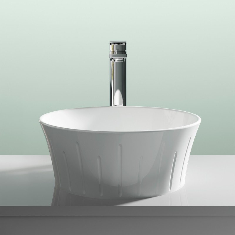 360mm (w) x 140mm (h) x 360mm (d) Round Counter Top Basin - Insitu