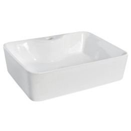 473mm (w) x 135mm (h) x 374mm (d) Square Ceramic Counter Top Basin