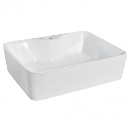 473mm (w) x 135mm (h) x 374mm (d) Square Ceramic Counter Top Basin