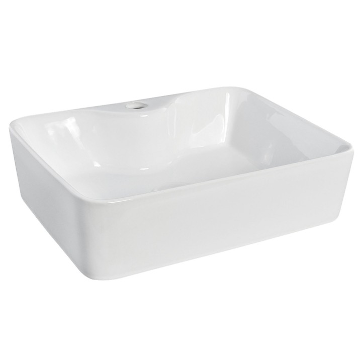473mm (w) x 135mm (h) x 374mm (d) Square Ceramic Counter Top Basin