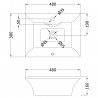 480mm (w) x 160mm (h) x 380mm (d)  Rectangular Counter Top Basin - Technical Drawing