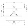 460mm (w) x 100mm (h) x 330mm (d) Rectangular Counter Top Basin (1 Tap Hole) - Technical Drawing