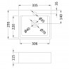 335mm (w) x 115mm (h) x 295mm (d) Rectangular Counter Top Basin (1 Tap Hole) - Technical Drawing