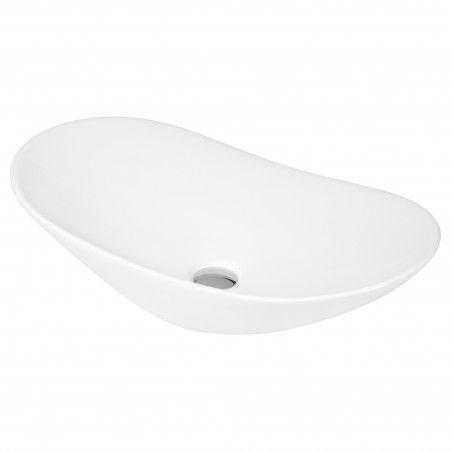 615 x 360mm Round Ceramic Counter Top Basin - White