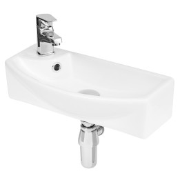 450mm (w) x 120mm (h) x 220mm (d) Wall Hung Basin With Right Hand Single Tap Hole