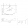 500mm (w) x 150mm (h) x 400mm (d) Wall Hung Basin (1 Tap Hole) - Technical Drawing