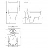 Doc M 380mm(W) x 860mm(H) Comfort Height Toilet Pan (Includes Cistern and Seat) - Technical Drawing