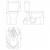 DOC M 370mm(W) x 870mm(H) Comfort Height Toilet Pan (Includes Cistern and Toilet Seat) - Technical Drawing