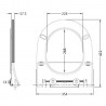 Round Soft Close Sandwich Top Fix Toilet Seat - For use with Freya Toilets - White - Technical Drawing