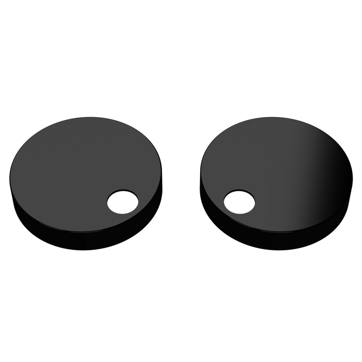 Matt Black Toilet Seat Cover Caps 10.7mm Deep