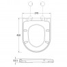 Luxury D-Shape Seat White Cover Caps - Technical Drawing