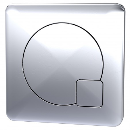 Square Dual Flush Chrome Push Button
