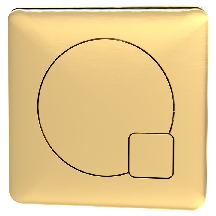 Square Dual Flush Brushed Brass Push Button