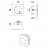 Square Dual Flush Brushed Brass Push Button - Technical Drawing